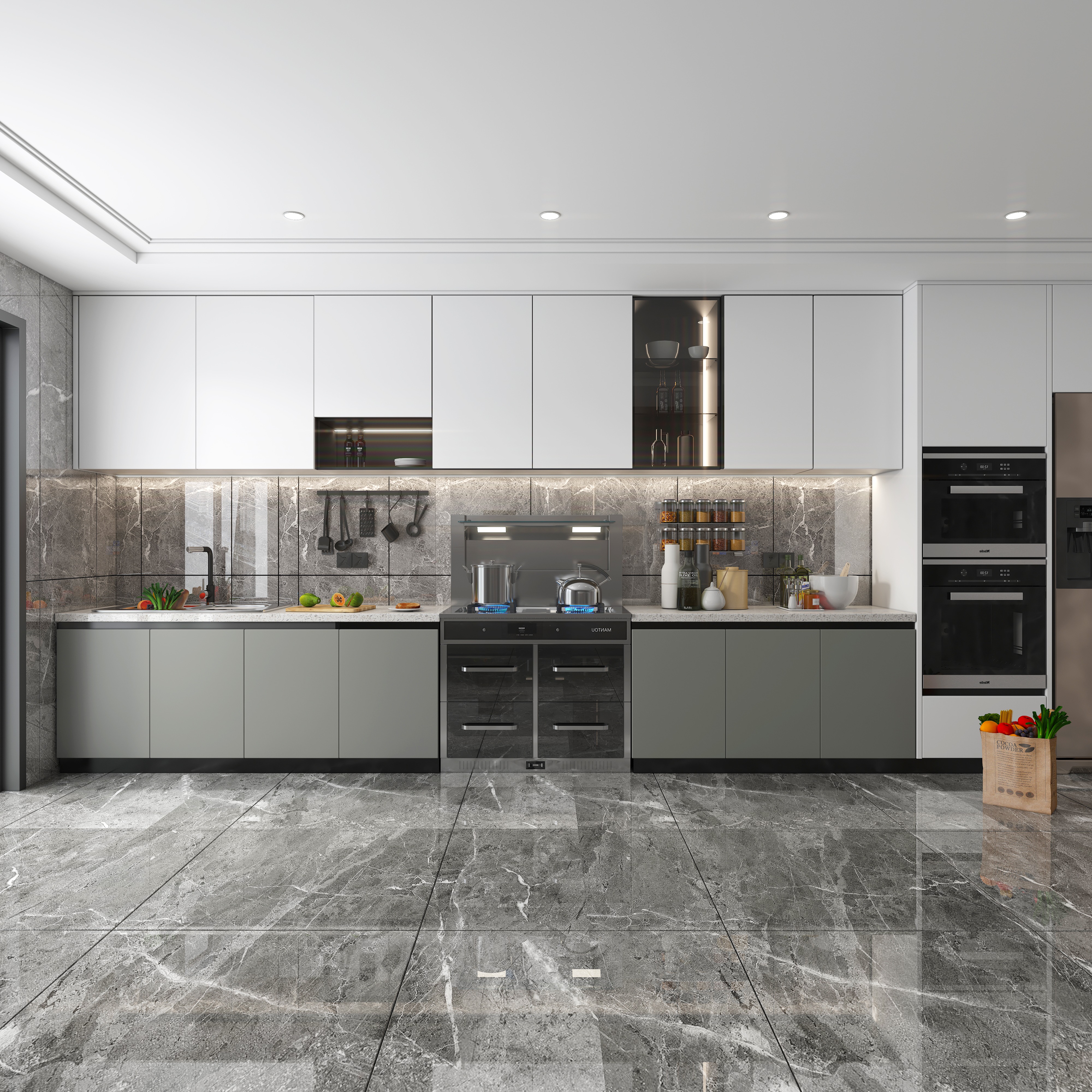 整体橱柜-900元/延米（众旺E0\兔宝宝\水性科天\福人蓝竹耐水）